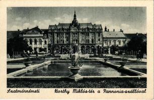 Szatmárnémeti, Szatmár, Satu Mare; Horthy Miklós tér, Pannónia szálloda / square, hotel