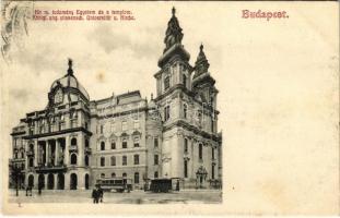 1906 Budapest V. Kir. M. Tudomány Egyetem és templom, villamos (EK)