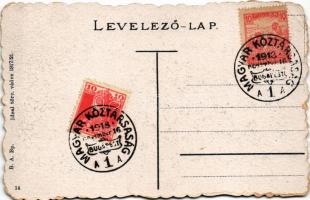 Budapest I. Szent István szobra + "MAGYAR KÖZTÁRSASÁG 1918. november 16. Budapest" So. Stp...