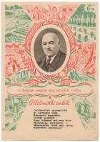 Rákosi Mátyás, a dolgozó magyar nép szeretett vezére. Celldömölki emlék / Mátyás Rákosi communist propaganda card (EK)
