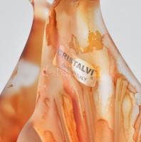 Murano Lavorazione kínáló, anyagában színezett, címkével jelzett, hibátlan, 23x16 cm