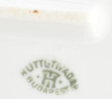 Hüttl Tivadar porcelán leveses tál. Matricás, jelzett, kopásokkal. 32x21 cm