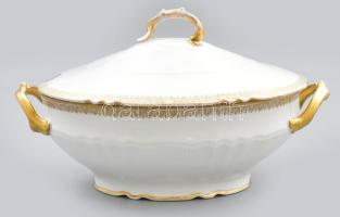 Limoges Georges 2192 porcelán leveses tál. Matricás, jelzett, kopásokkal. 32x21 cm