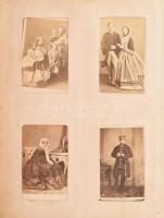 cca 1860 - 1900 Báró Hagen porosz főúri család fotóalbuma, 13 tábla táblán 103 fotóval, (táblánként ...