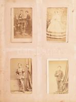 cca 1860 - 1900 Báró Hagen porosz főúri család fotóalbuma, 13 tábla táblán 103 fotóval, (táblánként ...