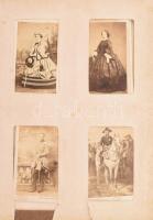 cca 1860 - 1900 Báró Hagen porosz főúri család fotóalbuma, 13 tábla táblán 103 fotóval, (táblánként ...