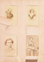 cca 1860 - 1900 Báró Hagen porosz főúri család fotóalbuma, 13 tábla táblán 103 fotóval, (táblánként ...