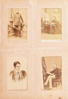 cca 1860 - 1900 Báró Hagen porosz főúri család fotóalbuma, 13 tábla táblán 103 fotóval, (táblánként ...