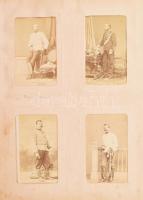 cca 1860 - 1900 Báró Hagen porosz főúri család fotóalbuma, 13 tábla táblán 103 fotóval, (táblánként ...