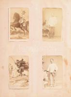 cca 1860 - 1900 Báró Hagen porosz főúri család fotóalbuma, 13 tábla táblán 103 fotóval, (táblánként ...