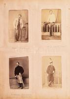 cca 1860 - 1900 Báró Hagen porosz főúri család fotóalbuma, 13 tábla táblán 103 fotóval, (táblánként ...