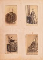 cca 1860 - 1900 Báró Hagen porosz főúri család fotóalbuma, 13 tábla táblán 103 fotóval, (táblánként ...