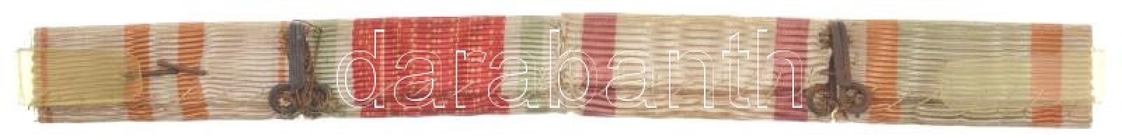~1914-1940. 4db szalagsáv összevarrva, közte "Magyar Háborús Emlékérem", "Katonai Jub...