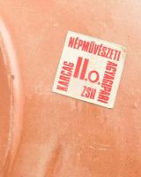 Karcagi mázas kerámia falitál, jelzéssel, hibátlan, d: 19 cm