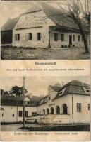 1917 Nagyszeben, Hermannstadt, Sibiu; Einbruch der Rumänen September 1916. Altes und neues Waldwirtshaus mit ausgebrochenen Schiesscharten / Erdei vendéglő a románok csapatok betörése után / WWI forest restaurant after the Romanian invasion. Kunstanstalt Jos. Drotleff Nr. 57. Phot. G. Egel (EB)