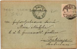 1899 (Vorläufer) Nagyszeben, Hermannstadt, Sibiu; Heltauergasse / Disznódi utca, Julius Boda cukrász...