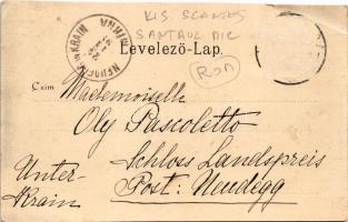 1907 Kisszántó, Santaul Mic; Dirsztay kastély / castle (vágott / cut)