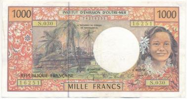 Franciaország Tengerentúli Területei DN (1995-2010) 1000Fr T:F tűlyukak French Pacific Territories ND (1995-2010) 1000 Francs C:F needle holes Krause P#2