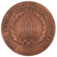 Szovjetunió 1980. "Moszkvai Olimpia" kétoldalas bronz emlékérem eredeti, de sérült műanyag...