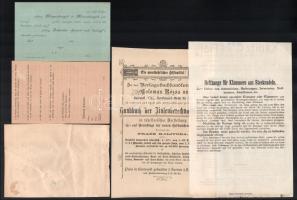 1898 Heinrich Cellerin vízpumpa reklám nyomtatvány, Nagypénteki református társaság adománykérő leve...