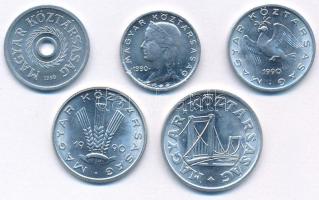 1990. 2f Al + 5f Al + 10f Al + 20f Al + 50f Al T:UNC,AU