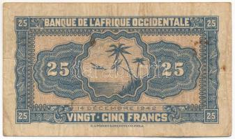 Francia Nyugat-Afrika 1942. 25Fr T:F,VG French West Africa 1942. 25 Francs C:F,VG Krause P# 30