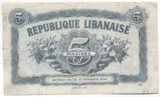 Libanon 1944. 5P T:F Lebanon 1944. 5 Piastres C:F Krause 38.