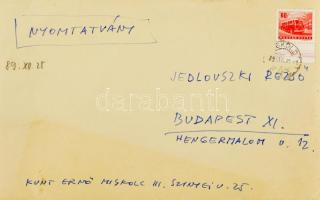 Kunt Ernő (1920-1994): Három alak. Linómetszet, papír kartonra kasírozva. Hátoldalán autográf felira...