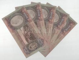 1943. 1000P (5db) sorszámkövetők T:UNC,AU Adamo P21