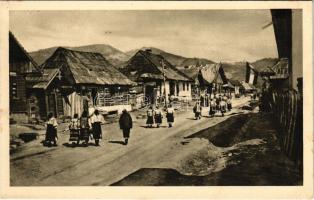 1918 Ruszkova, Visóoroszi, Ruszkowa, Ruscova (Máramaros); Strassenbild in Ruszkova (Karpathen) / utca részlet / street view (fl)