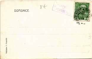 Pertoltice, Náves horní, Náves dolní a fara, Kostel / square, street view, inn, parish, church. Art ...