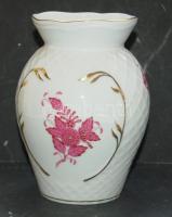Apponyi mintás és sorszámmal ellátott aranyozott szájú herendi porcelán váza 15cm-es magassággal, szép állapotban