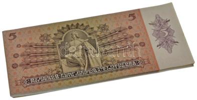 1939. 5P (34x) sorszámkövetők és közeli sorszámok, eredeti, kissé sérült, 1940-ben lebélyegzett bank...