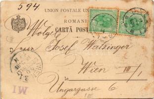 1904 Galati, Galatz; Strada Domneasca in fata Curtei de Apel / street view (fl)