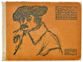 Rippl-Rónai József (1861-1927): Gitáros 1913. Cinkográfia , papír, jelzett a cinkográfián, lapméret 26×35,5 cm csak 200 pld! + Hozzá a grafika korabeli számozott karton mappája (Fünfzig Handzeichnungen. Könyves Kálmán Rt. Budapest 1913.). 13/200 sorszámmal, valamint a belívvel.