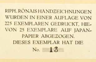 Rippl-Rónai József (1861-1927): Gitáros 1913. Cinkográfia , papír, jelzett a cinkográfián, lapméret ...