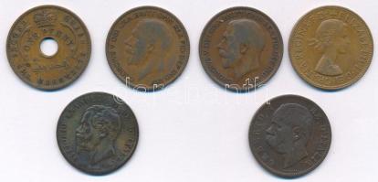 Vegyes: Brit Nyugat-Afrika 1956. 1p bronz + Nagy-Britannia 1921-1963. 1p bronz (3xklf) + Olaszország 1867-1894. 10c bronz (2xklf) T:XF-F Mixed: British West Africa 1956. 1 Penny bronze + United Kingdom 1921-1963. 1 Penny bronze (3xdiff) + Italy 1867-1894. 10 Centesimi bronze (2xdiff) C:XF-F