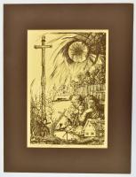 Révész Napsugár (1944-): Kecskeméti pléhkrisztus. Ofszet litográfia, papír, jelzett, számozott (25/1...