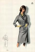 1966 3 db vintage női divatkép, ofszet nyomat, papír, egyik lap alján apró folttal, 34x24 cm