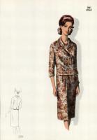 1966 3 db vintage női divatkép, ofszet nyomat, papír, egyik lap alján apró folttal, 34x24 cm