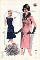 cca 1950 3 db Wemo Modes Internationales vintage divatkép, ofszet nyomat, papír, 32x21,5 cm