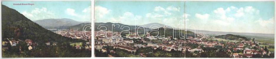 1912 Brassó, Kronstadt, Brasov; 3-részes kihajtható panorámalap. Wilh. Hiemesch kiadása / 3-tiled folding panoramacard (b)