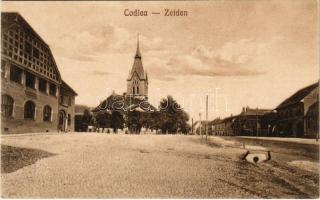 Feketehalom, Zeiden, Codlea; tér, templom. Atelier Gust / square, church