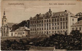 1917 Székelyudvarhely, Odorheiu Secuiesc; Római katolikus templom és gimnázium. Sterba Ödön kiadása / Catholic church and grammar school (EK)