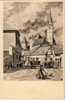 Medgyes, Mediasch, Medias; utca / street view. Postkartenfolge - Siebenbürgen Nr. 516.