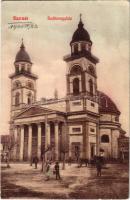 1908 Szatmárnémeti, Szatmár, Satu Mare; Székesegyház. Cseplák Bálintné kiadása / cathedral (r)