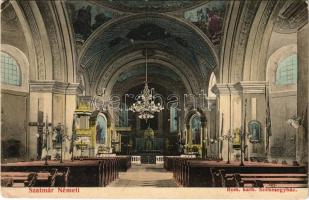 1910 Szatmárnémeti, Szatmár, Satu Mare; Székesegyház, belső. Reizer János kiadása / cathedral, interior (EB)