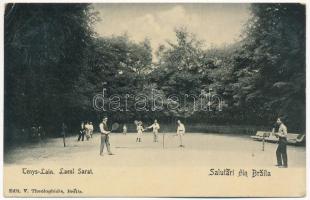 1907 Braila, Tenis Lain, Lacul Sarat / Tennis court, sport / tenisz pálya (EK)