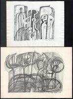 Varga Hajdú István (1920-1981): 3 db nyomat, papír, jelzett a nyomaton, 18×23 és 29x20,5 cm