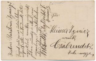 A Magyar Királyi Folyamőrség "COMPÓ" őrnaszádja, parton saját felirattal / Hungarian Royal...